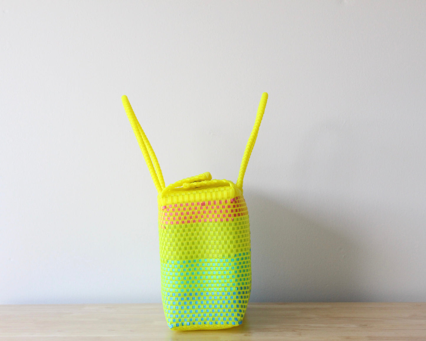 Medium Handwoven Handbag – Neon Yellow, Pink & Turquoise MexiMexi