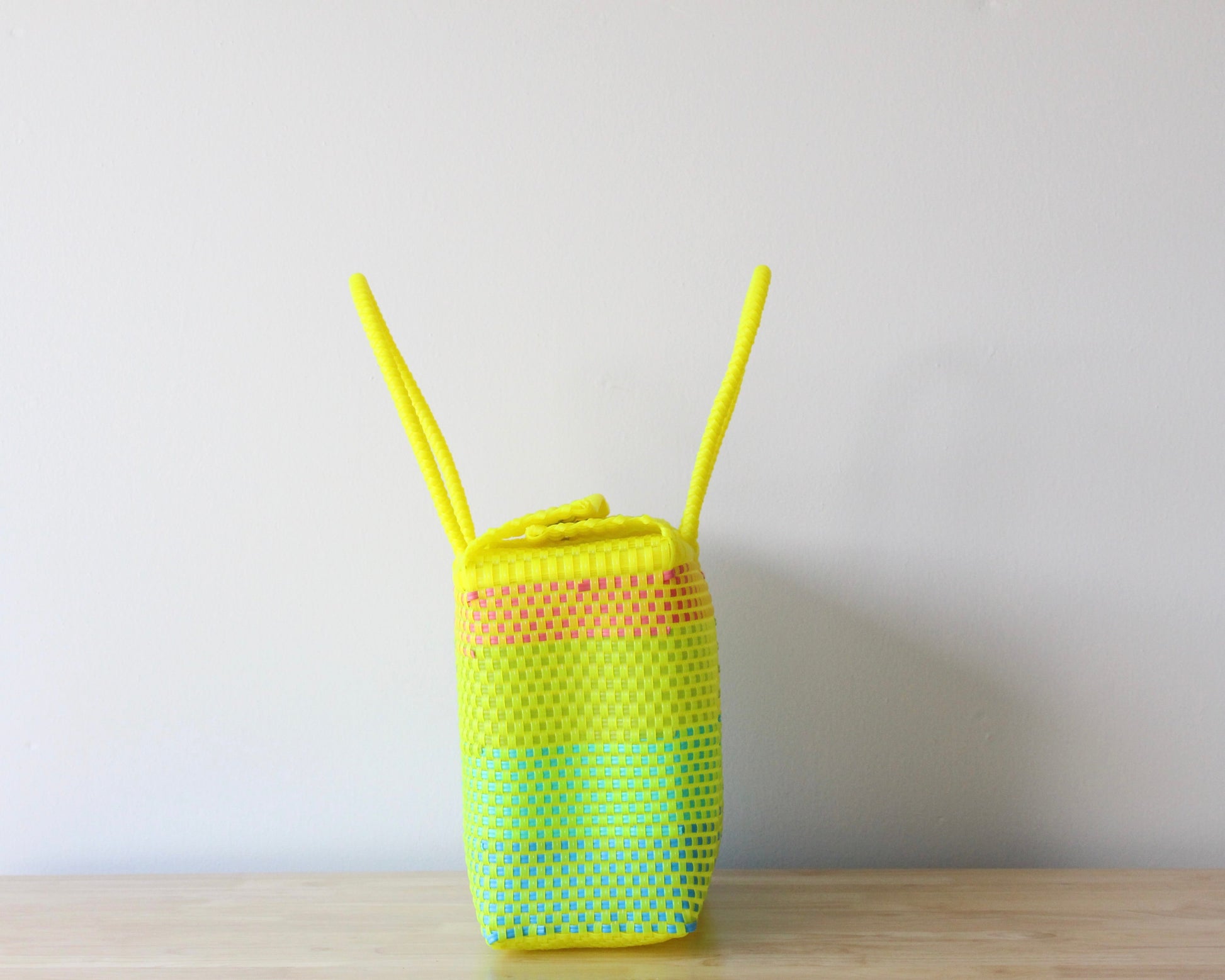 Medium Handwoven Handbag – Neon Yellow, Pink & Turquoise MexiMexi