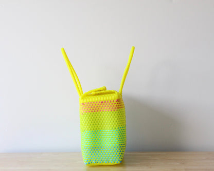 Medium Handwoven Handbag – Neon Yellow, Pink & Turquoise MexiMexi