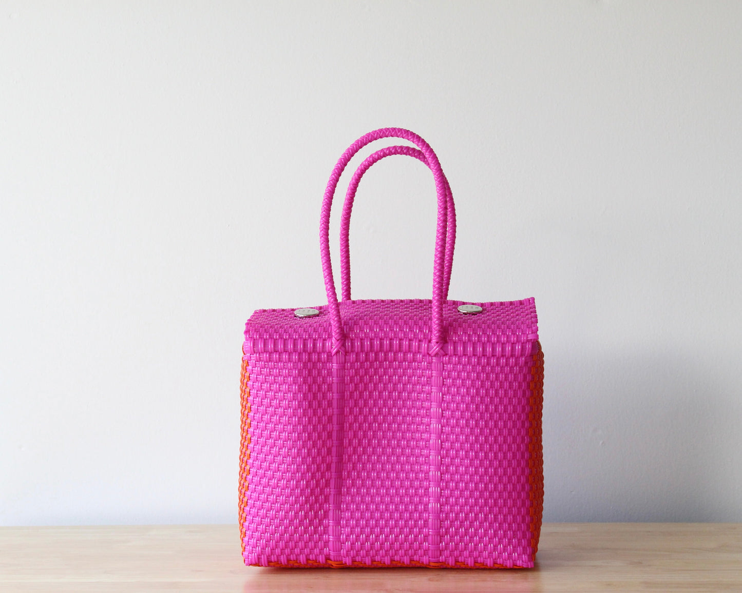 Hot Pink & Orange Medium Woven Handbag by MexiMexi MexiMexi