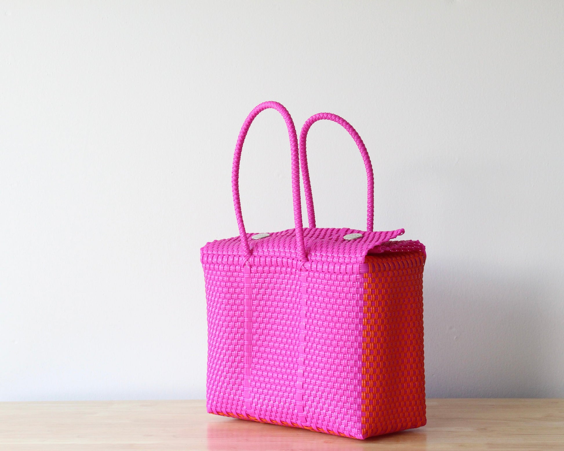 Hot Pink & Orange Medium Woven Handbag by MexiMexi MexiMexi