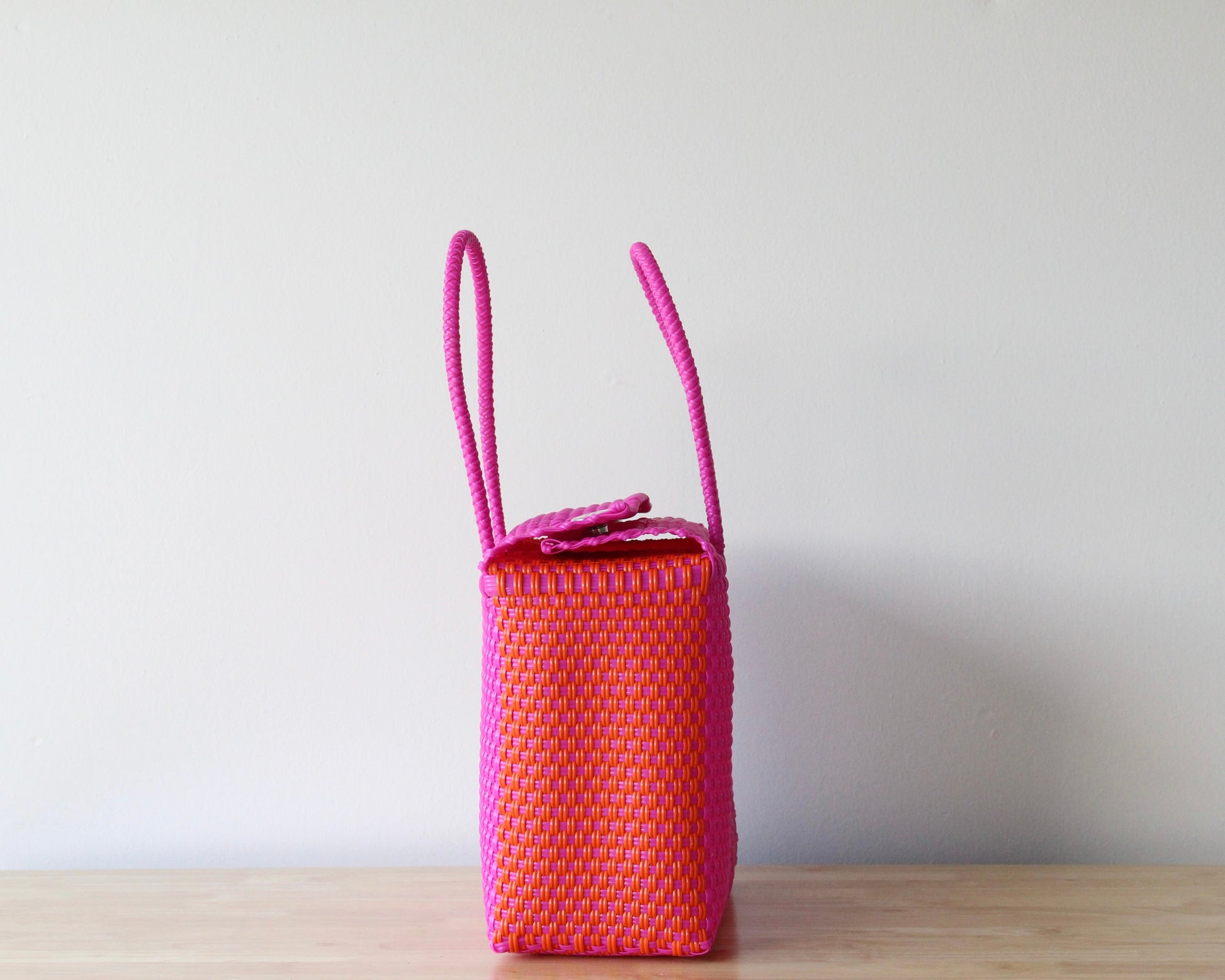 Hot Pink & Orange Medium Woven Handbag by MexiMexi MexiMexi