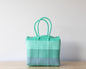 Medium Handwoven Handbag – Aqua, White & Fuchsia MexiMexi