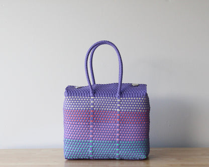 Lavender, Coral & Mint Medium Handwoven Handbag MexiMexi