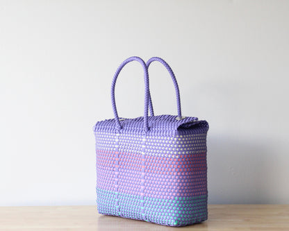Lavender, Coral & Mint Medium Handwoven Handbag MexiMexi
