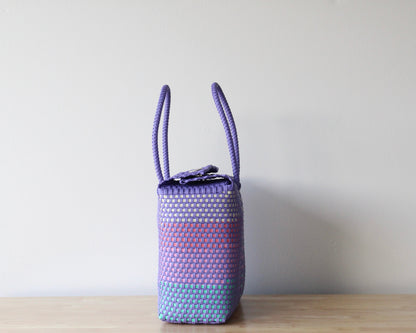 Lavender, Coral & Mint Medium Handwoven Handbag MexiMexi