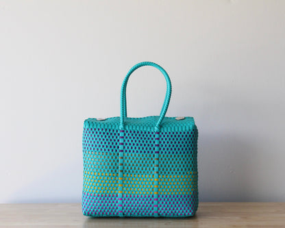 Medium Handwoven Handbag – Turquoise and Colors MexiMexi