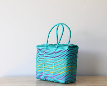 Medium Handwoven Handbag – Turquoise and Colors MexiMexi