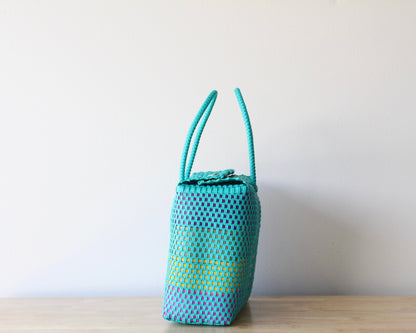 Medium Handwoven Handbag – Turquoise and Colors MexiMexi