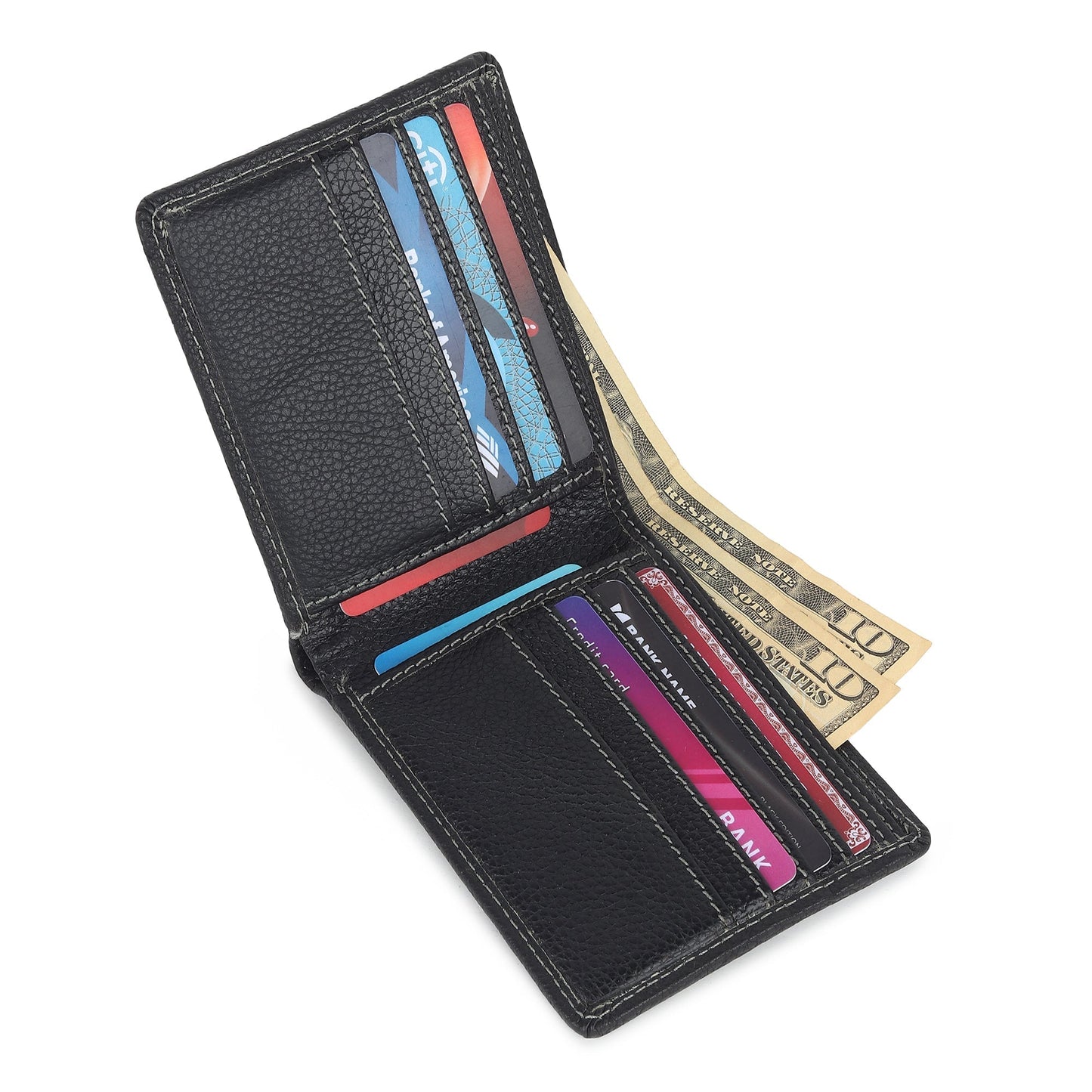 Black Textured Leather Mens Wallet Classy Leather Bags