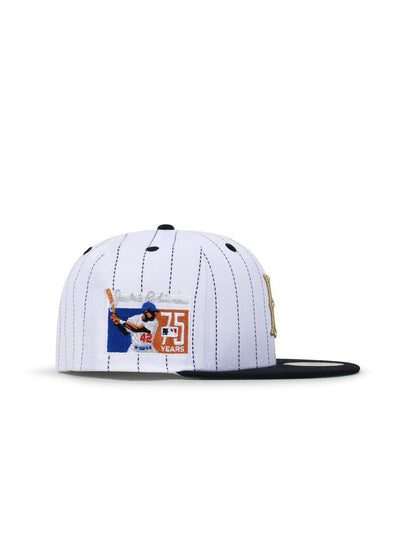 New Era 5950 Brooklyn Dodgers Jackie Robinson Hat - Stripe White Denim Exchange