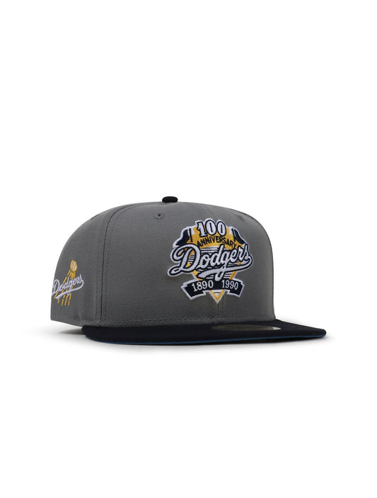 New Era 5950 Dodgers 100Th Anniversary Hat - Misty Morning/Navy Denim Exchange