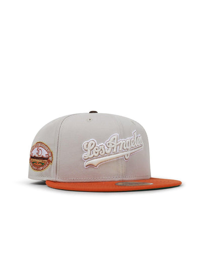 New Era 5950 Dodgers 50Th Anniversary Hat - Stone/Burnt Orange Denim Exchange