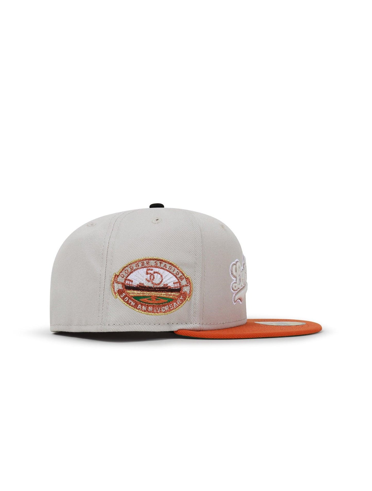 New Era 5950 Dodgers 50Th Anniversary Hat - Stone/Burnt Orange Denim Exchange