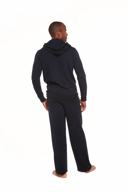Men's Henley Style Bamboo Viscose Fleece Hoodie + Fleece Lounge Pants Spun Bamboo