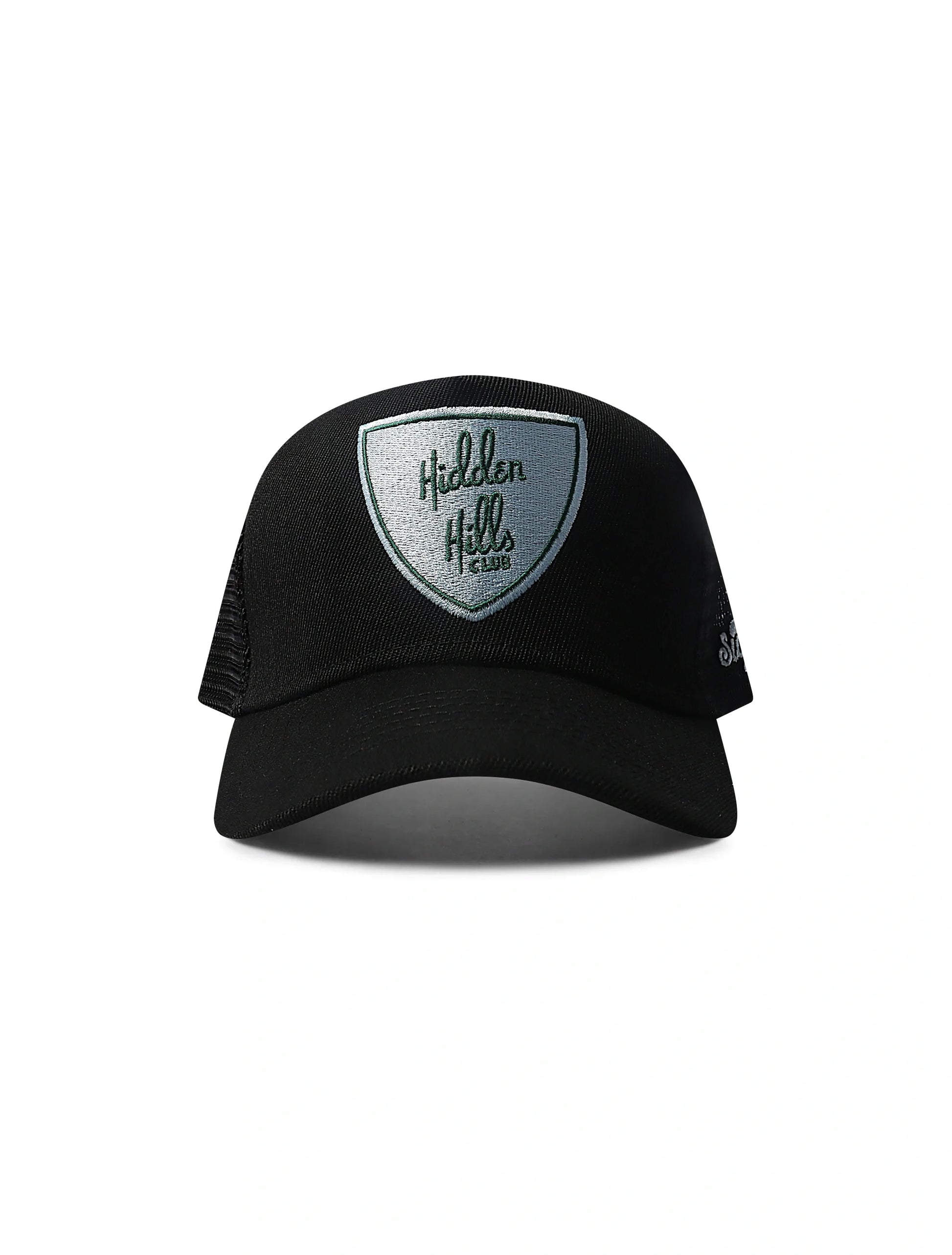 Hidden Hills Shield Trucker Hat - Blue/Green Denim Exchange