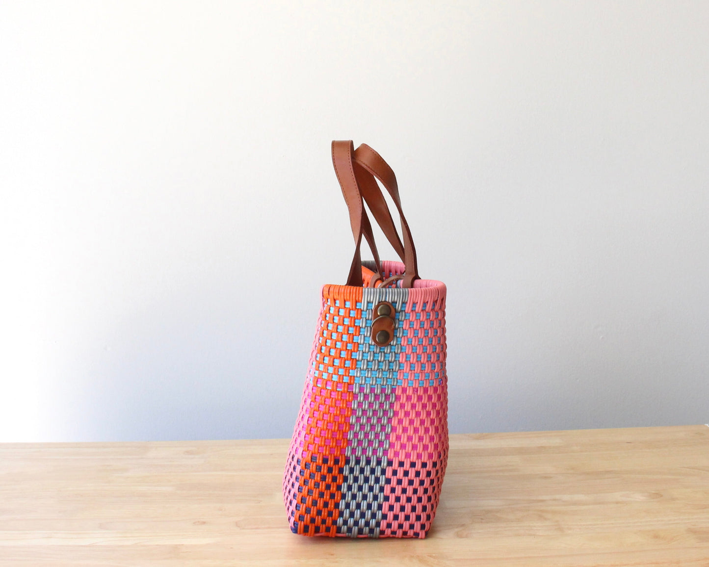 Vibrant Handmade MexiMexi Artisan Bag | Unique, Colorful Design with Leather Handles MexiMexi