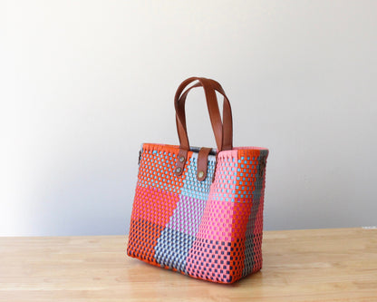 Vibrant Handmade MexiMexi Artisan Bag | Unique, Colorful Design with Leather Handles MexiMexi
