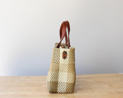 Gold & Beige Handwoven Purse by MexiMexi MexiMexi