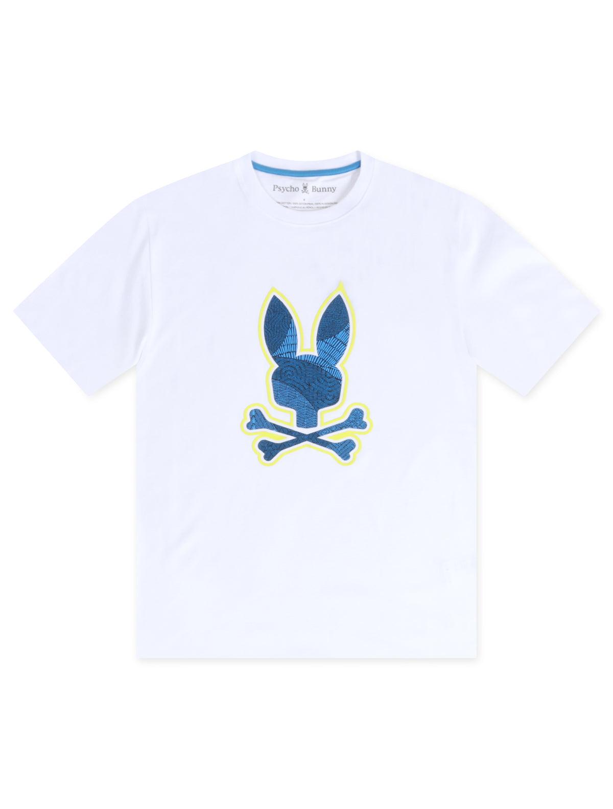 Psycho Bunny Mens Lenox Graphic Tee - White Denim Exchange