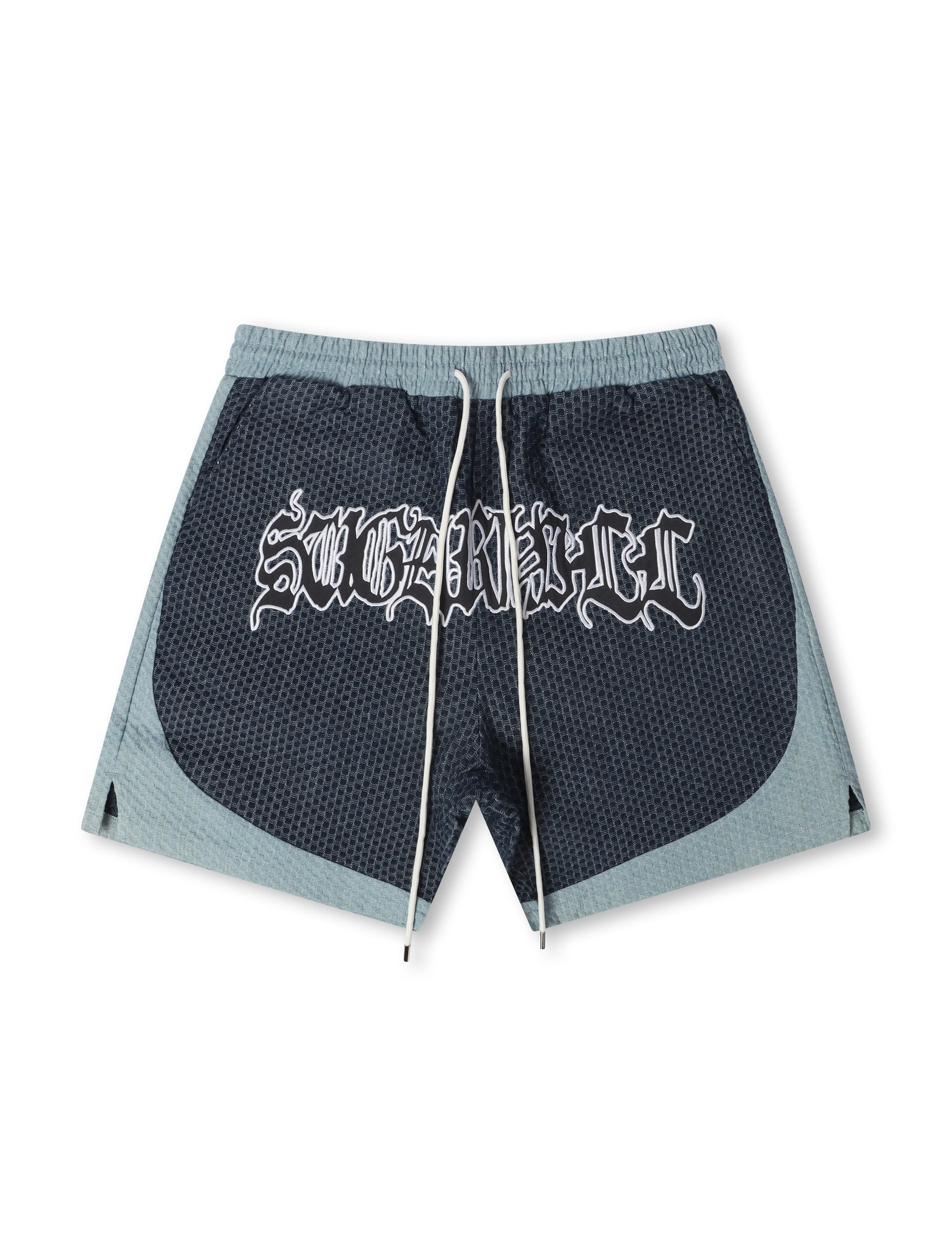 Sugarhill Summerland Jacquard Shorts - Light Blue Denim Exchange