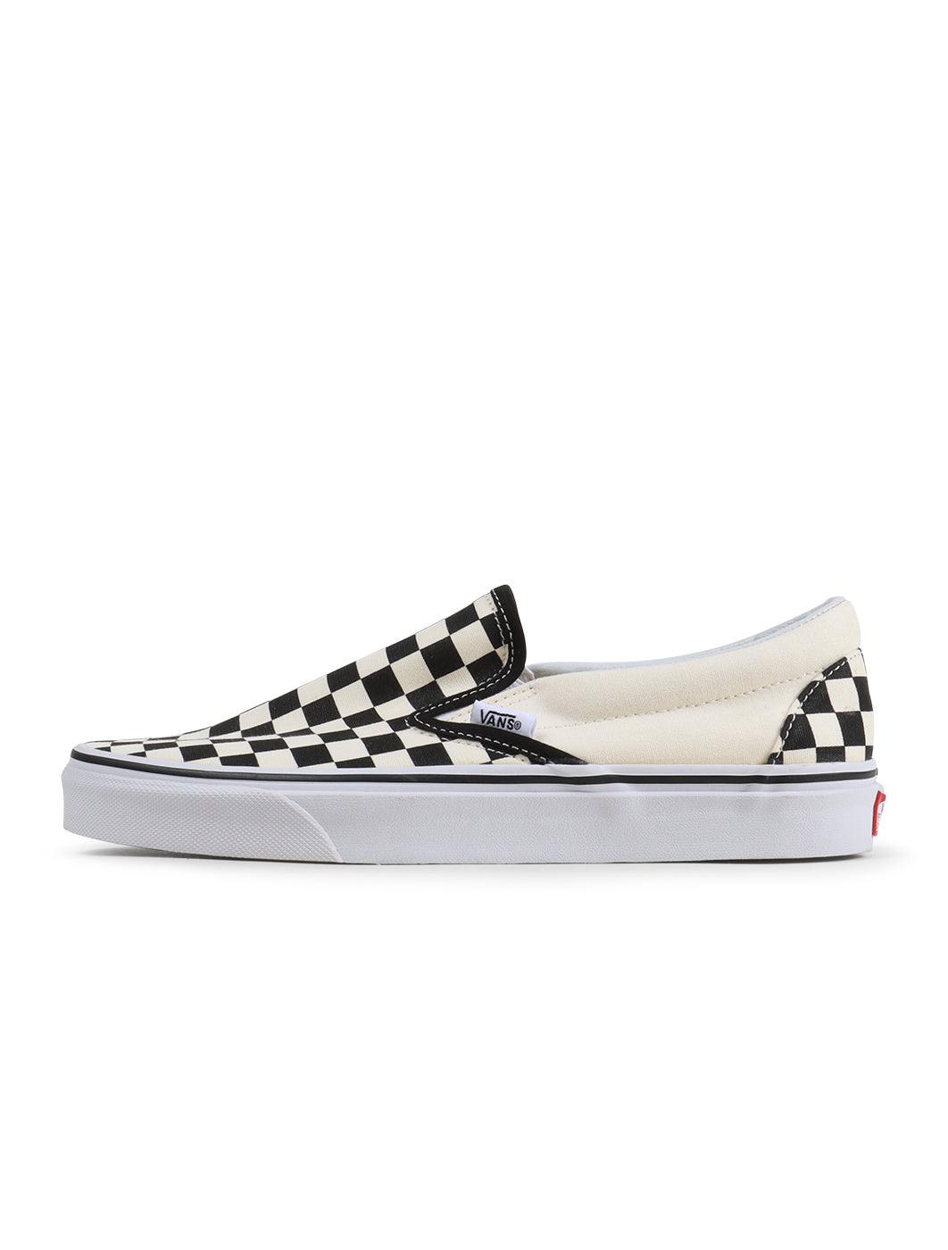 Vans Mens Classic Slip On - White Checkered Denim Exchange