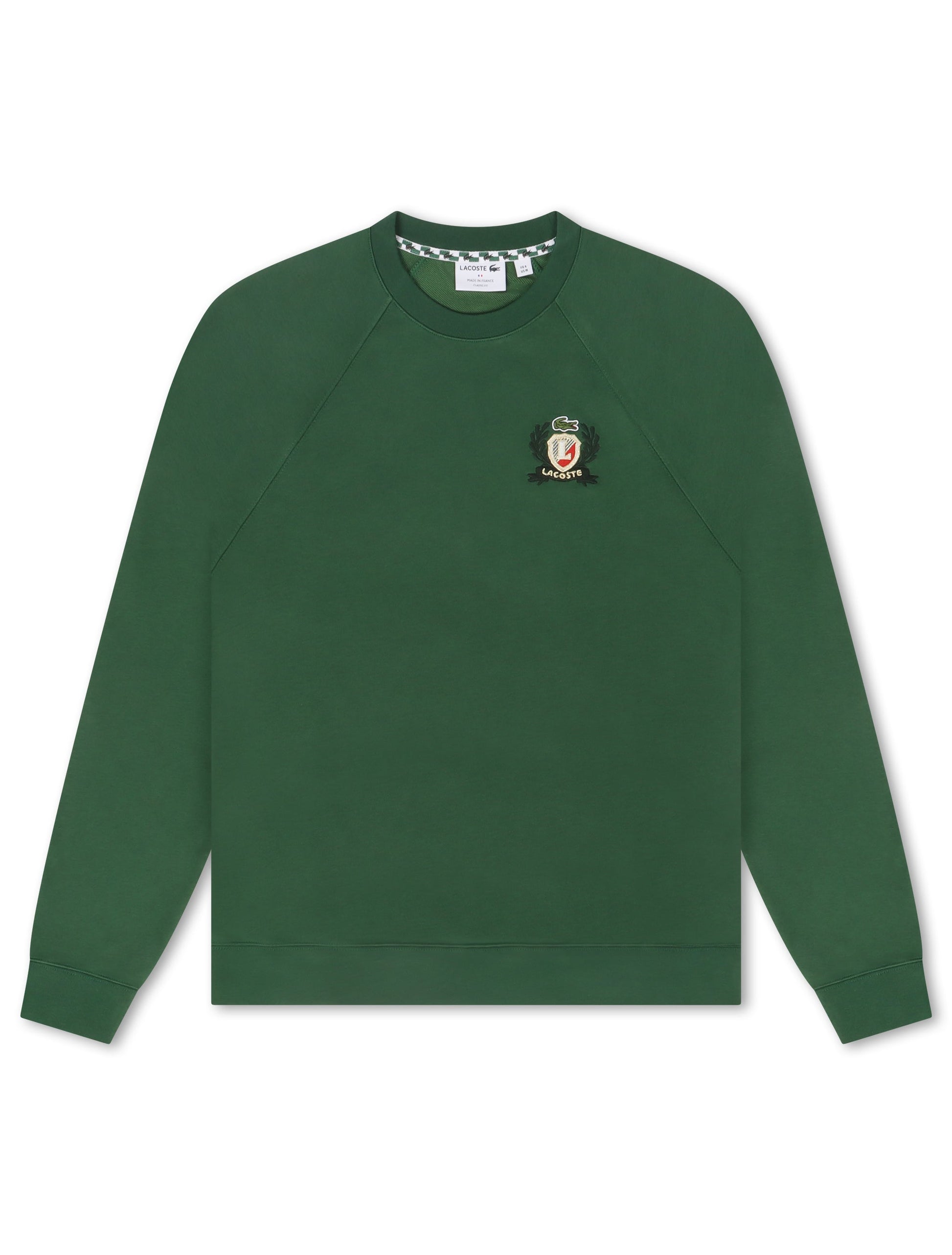 Lacoste Embroidered Shield Sweatshirt - Green Denim Exchange