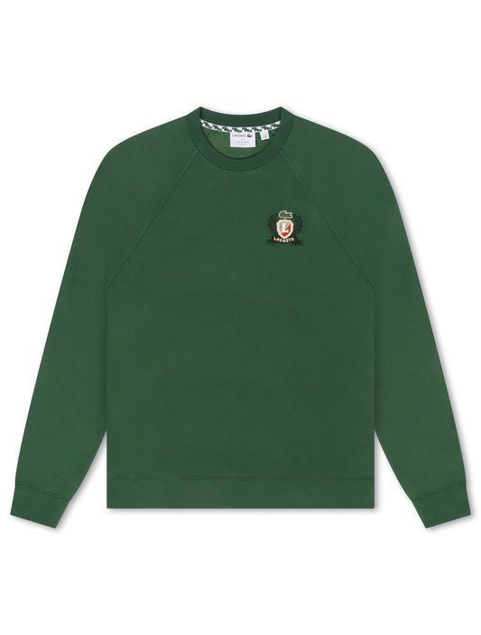 Lacoste Embroidered Shield Sweatshirt - Green Denim Exchange