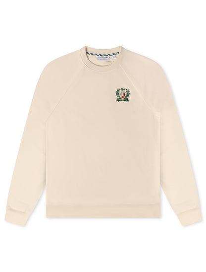 Lacoste Embroidered Shield Sweatshirt - Cream Denim Exchange