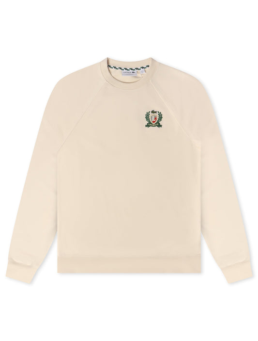 Lacoste Embroidered Shield Sweatshirt - Cream Denim Exchange