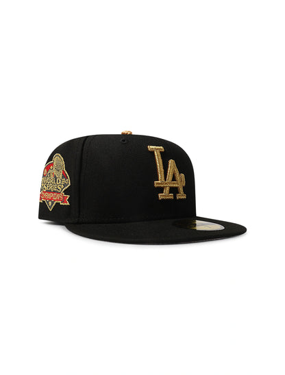 New Era 5950 LA Dodgers World Series Champions - Black/Gold Denim Exchange