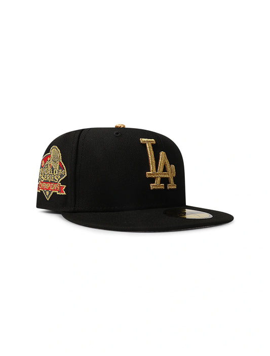 New Era 5950 LA Dodgers World Series Champions - Black/Gold Denim Exchange