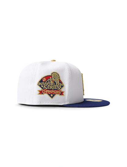 New Era 5950 LA Dodgers World Series Champions Hat - Chrome/Gold Denim Exchange