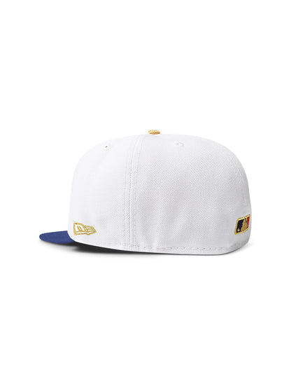 New Era 5950 LA Dodgers World Series Champions Hat - Chrome/Gold Denim Exchange