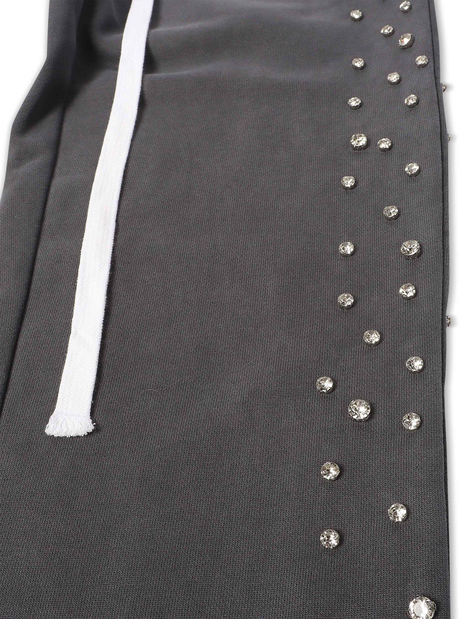 Embellish Ice Lounge Rhinestone Sweatpants - Slate Denim Exchange