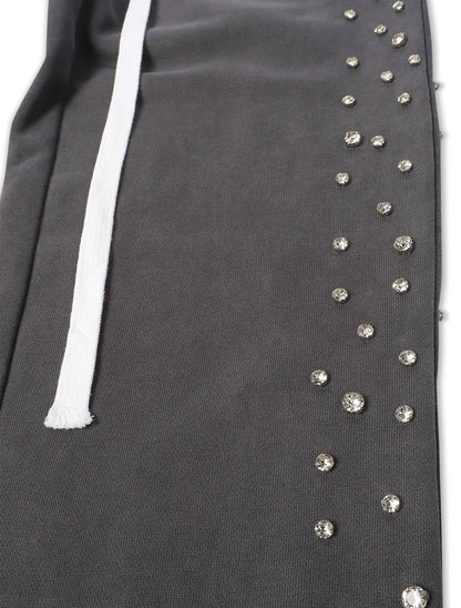 Embellish Ice Lounge Rhinestone Sweatpants - Slate Denim Exchange