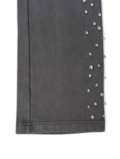 Embellish Ice Lounge Rhinestone Sweatpants - Slate Denim Exchange