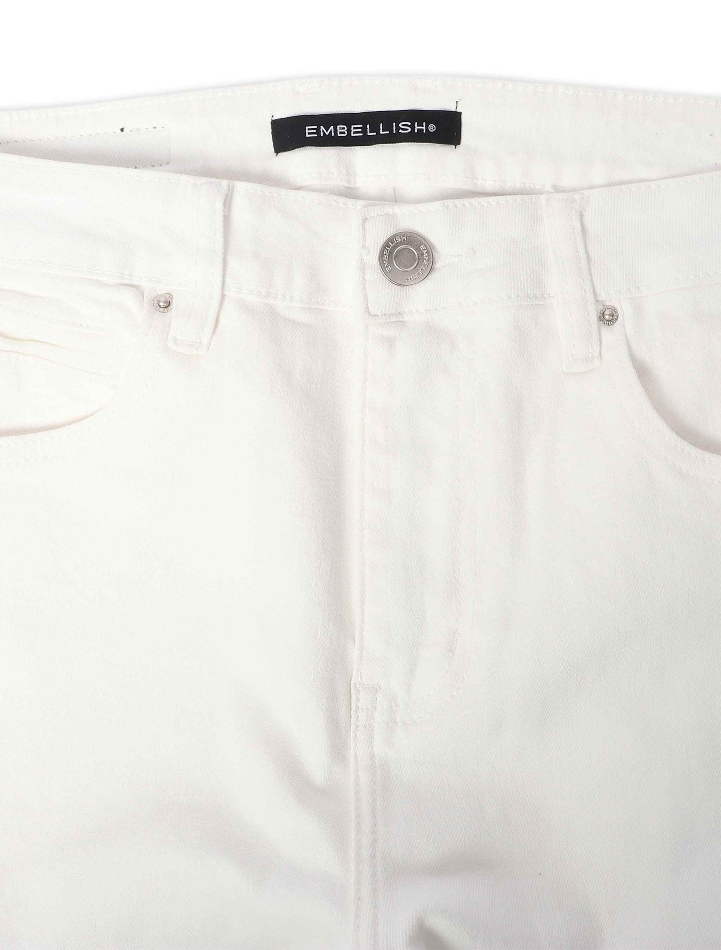 Embellish Onix Rhinestone Jeans - White Denim Exchange