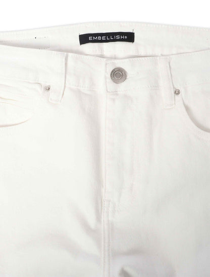 Embellish Onix Rhinestone Jeans - White Denim Exchange