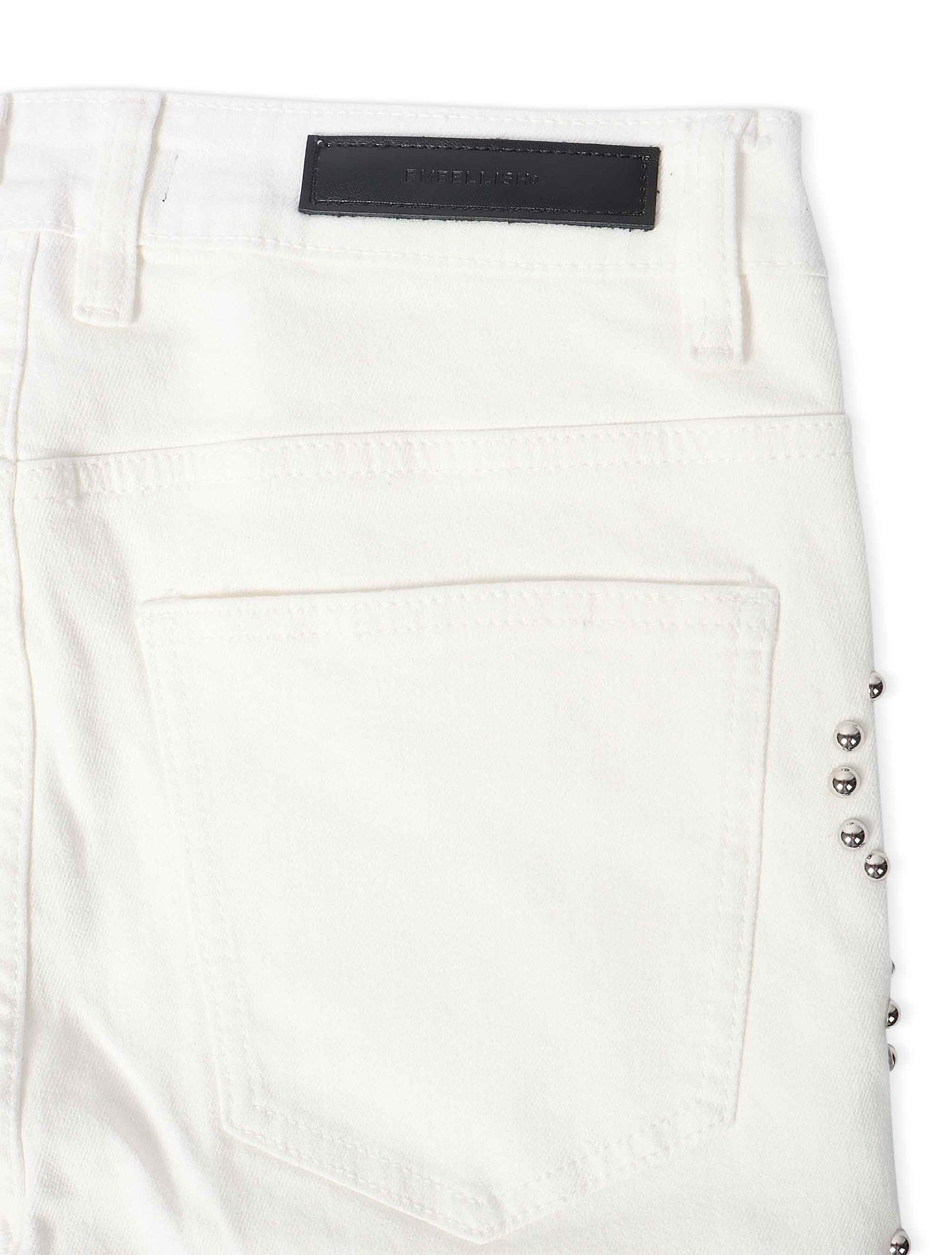 Embellish Onix Rhinestone Jeans - White Denim Exchange