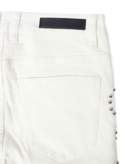 Embellish Onix Rhinestone Jeans - White Denim Exchange