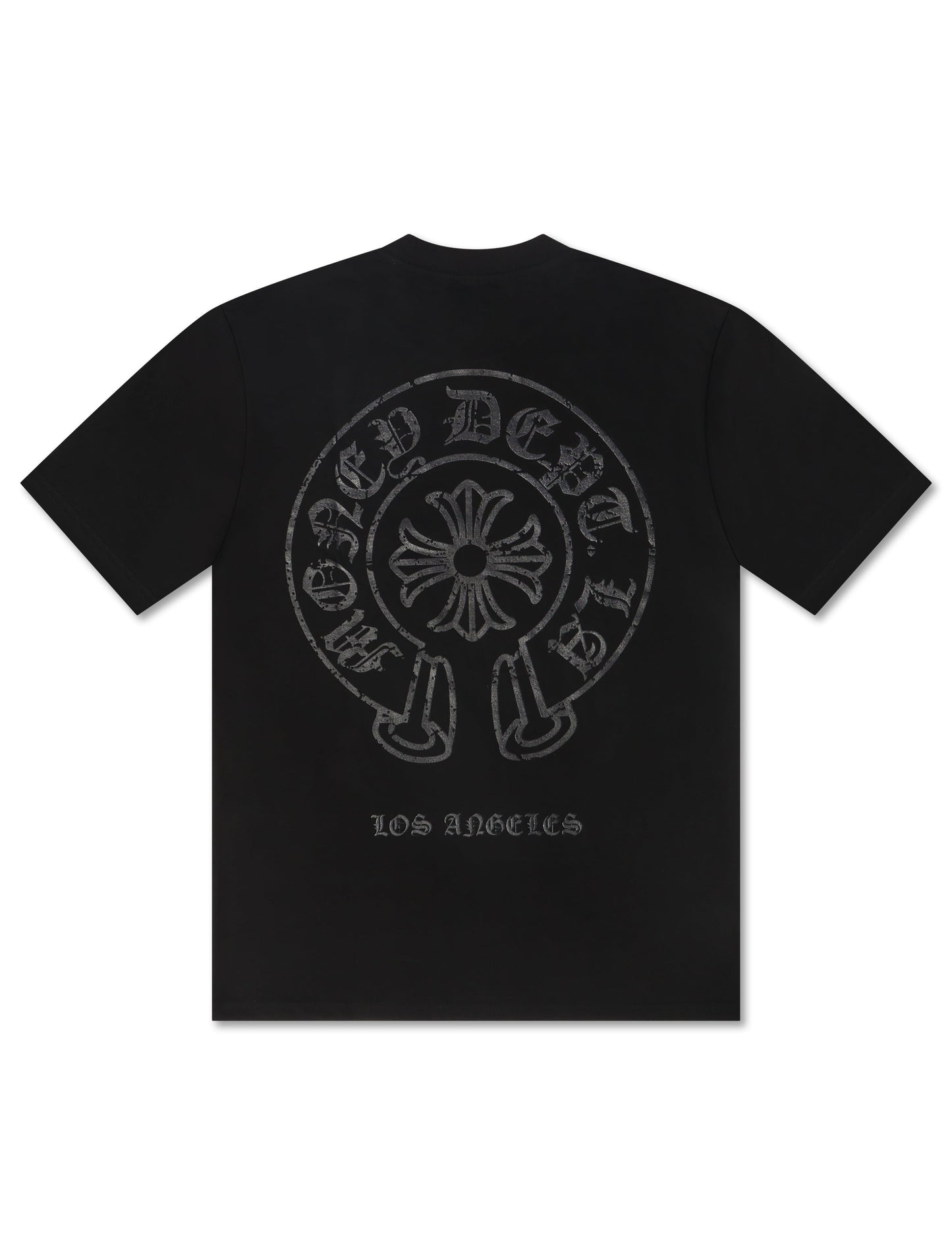 Money Dept. Vintage Old English Tee - Black/Black Denim Exchange