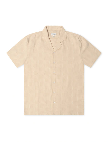 Denim Exchange Crochet Textured Button Up Shirt - Khaki Denim Exchange