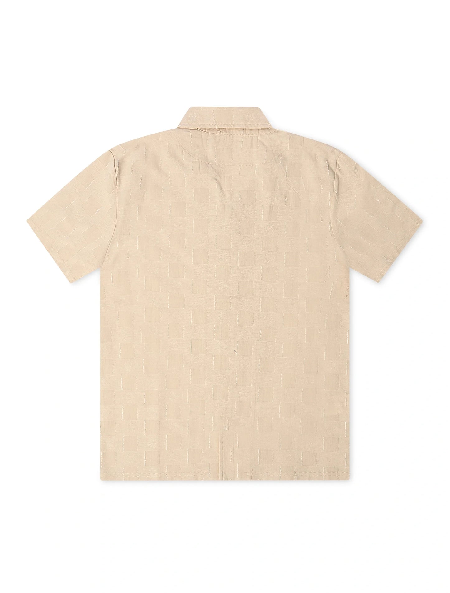 Denim Exchange Crochet Textured Button Up Shirt - Khaki Denim Exchange