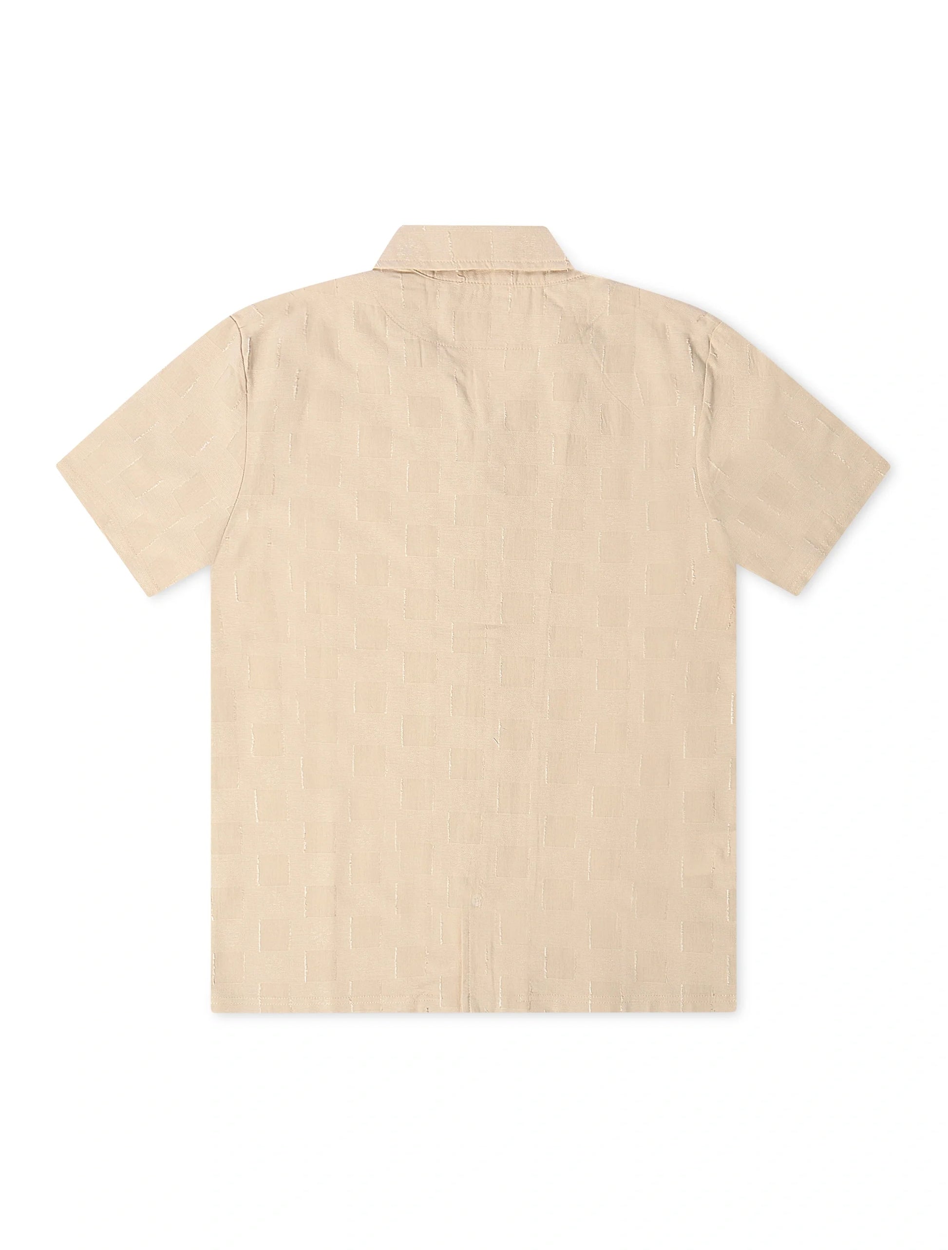 Denim Exchange Crochet Textured Button Up Shirt - Khaki Denim Exchange