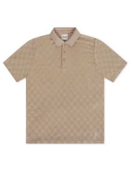 Kuwalla Jacquard Polo - Beige Denim Exchange