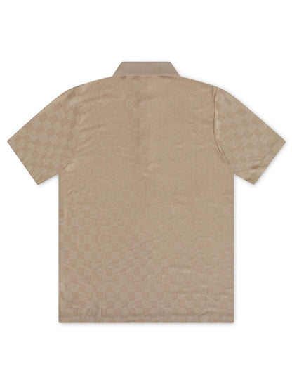 Kuwalla Jacquard Polo - Beige Denim Exchange