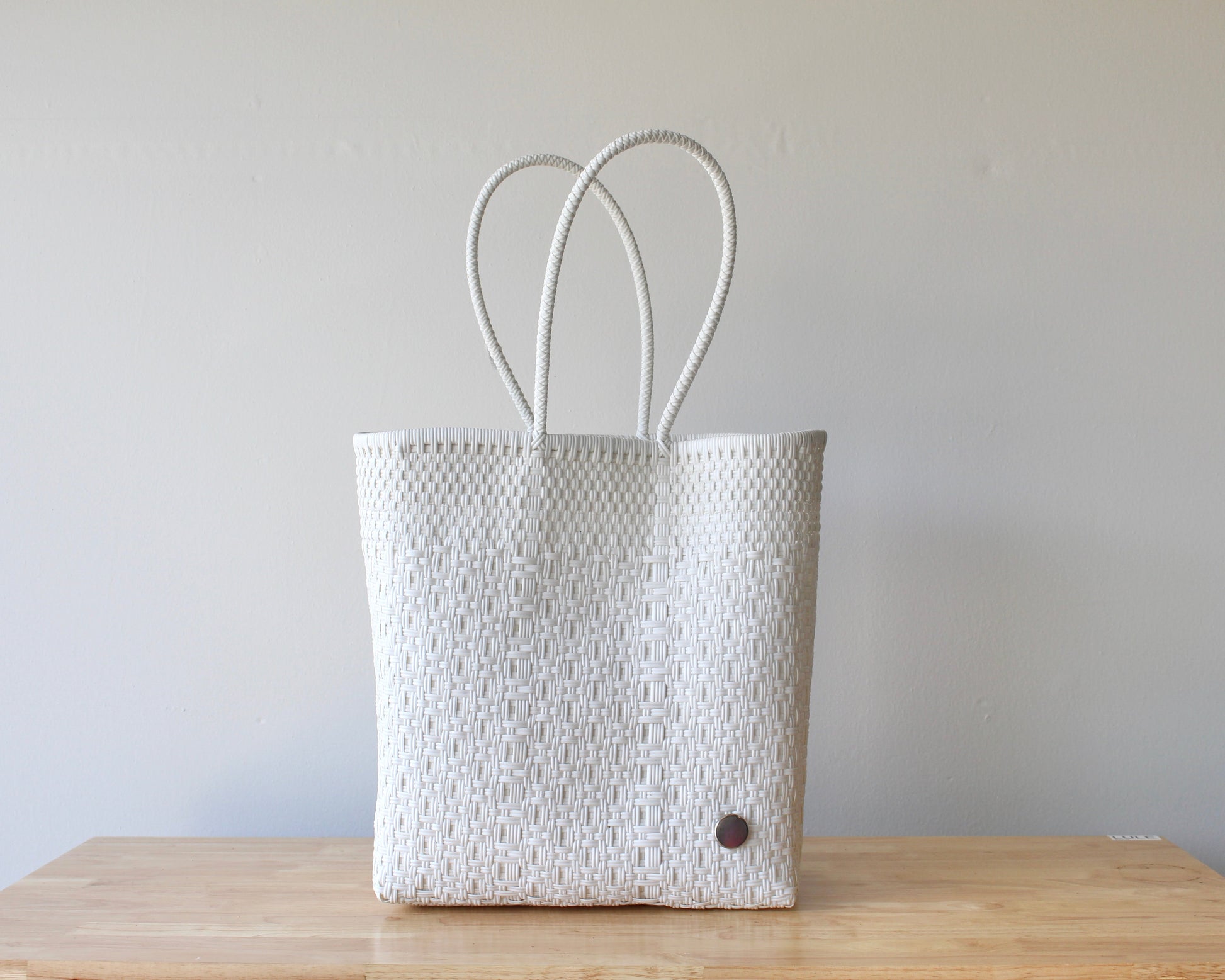 Authentic Mexican Handwoven White Tote Bag MexiMexi