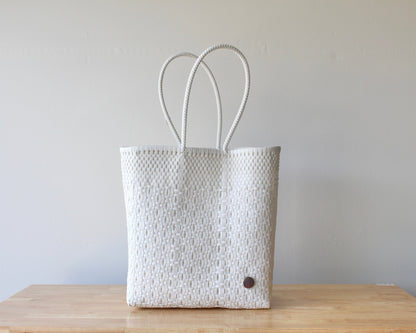 Authentic Mexican Handwoven White Tote Bag MexiMexi