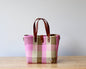 Vida Woven Purse – Pink Plaid with Gold MexiMexi